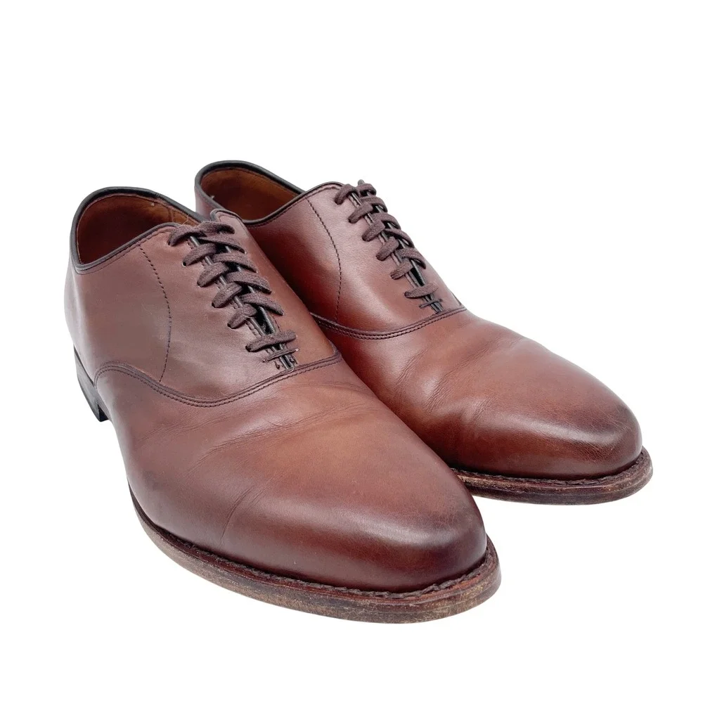 Allen Edmonds Men's Brown Carlyle Plain‎ Toe Oxford Shoes Size 9.5 EEE
